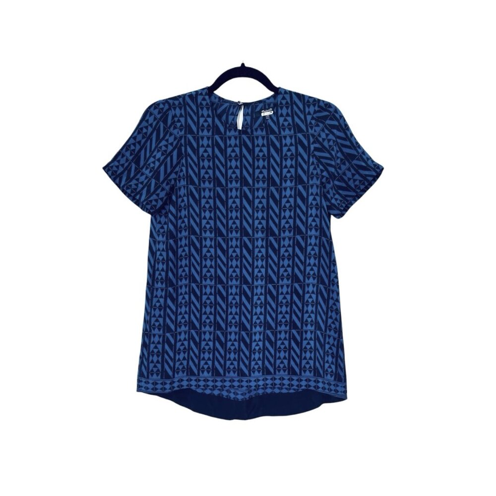 Madewell Geometric Stripe Silk Tailored Tee